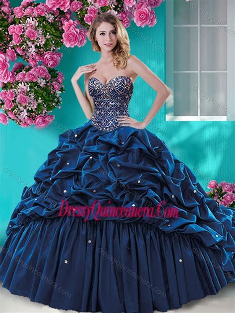 Traditional Beaded And Ruffled Quinceanera Dress With Brush Train