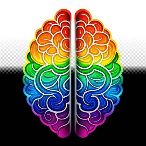 Human Brain With Rainbow Color Premium AI Generated PSD