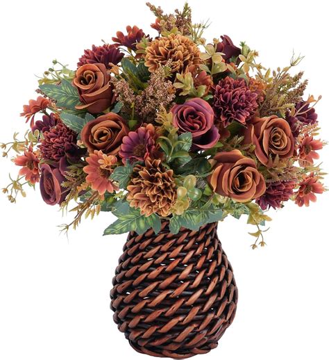 Amazon Gtidea Fall Flower Arrangements With Vase Fall Artificial