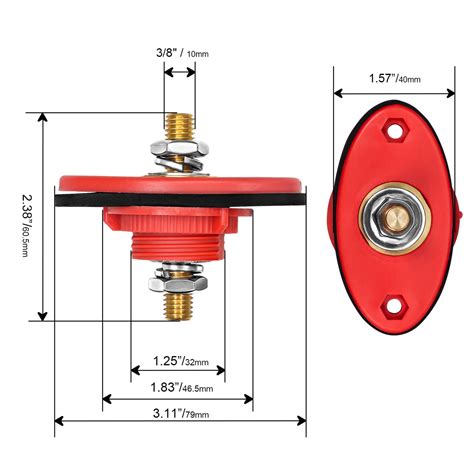 Bttp Premium High Current Feed Thru Panel Battery Terminal