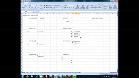 Error De Valor En Excel Youtube