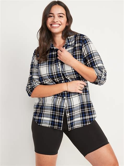 Old Navy - Long-Sleeve Plaid Flannel Shirt for Women