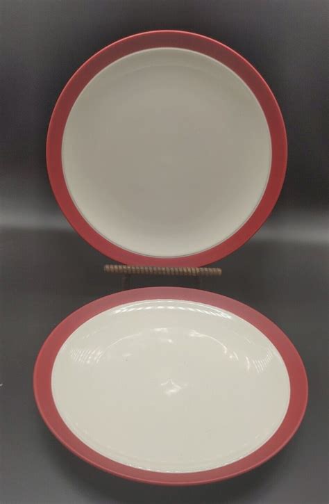 Set Of 2 Noritake Colorwave Raspberry Red 8045 Stoneware Dinner Plates 10 7 8 Ebay