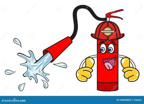 Cartoon Fire Extinguisher Character For School Kids Safety Awareness