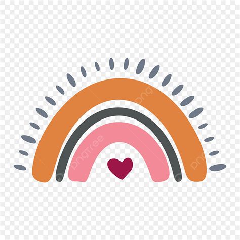 Boho Rainbow Vector Hd Images Colored Rainbow Cute Boho Rainbow Baby