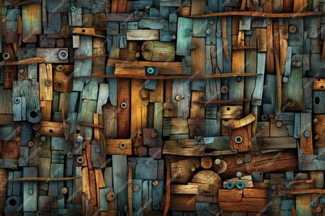 Premium AI Image | A wall of small wood pieces texture