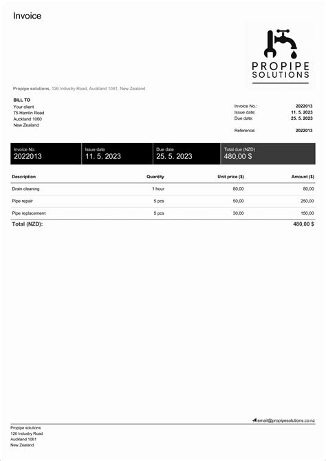 Free Professional Plumbing Invoice Templates Billdu