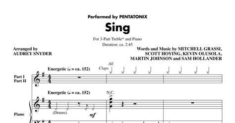 Sing Arr Audrey Snyder 3 Part Treble Choir Print Sheet Music