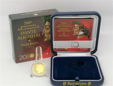 20 Euro Italy 2021 Dante Alighieri Gold Coin Proof Romacoins