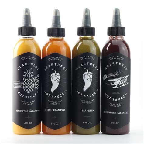 Sauceology Heartbeat Hot Sauce Original 4 Pack Box Set Pineapple Habanero Red