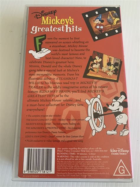 Mickey S Greatest Hits Mickey Mouse RARE VHS Disney Video Incl