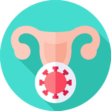 Cervical Cancer Flat Circular Flat Icon