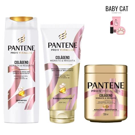 Kit Pantene Colageno Pro V Shampoo Condicionador Mascara 550ml