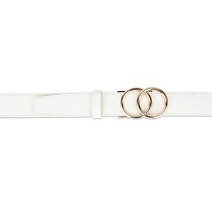 White Belt With Gold Buckle Comfort Click Belt Ratchet Belt For Women