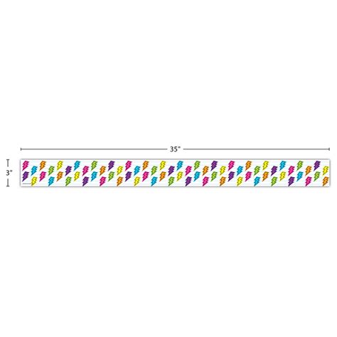 Bulletin Board Decor Brights 4ever Lightning Bolts Straight Border Trim