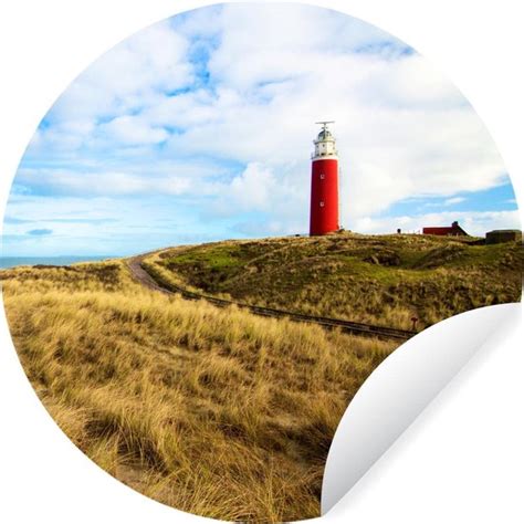 Wallcircle Muurstickers Behangcirkel Strand Vuurtoren Wolken