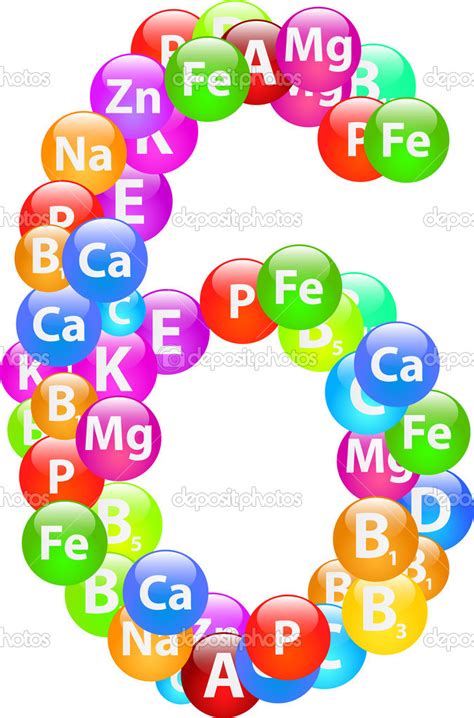 Vitamin Number 6 — Stock Vector © radub85 #25922047