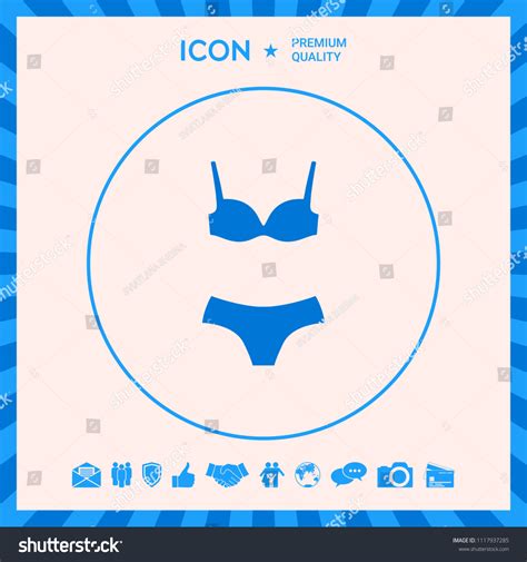 Set Lingerie Swimsuit Twopiece Bikini Silhouette Stock Vector Royalty Free