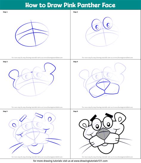 How To Draw Pink Panther Face Pink Panther Step By Step