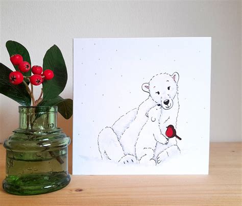 Polar Bears Christmas Card Polar Bears Thank You Card Polar Etsy