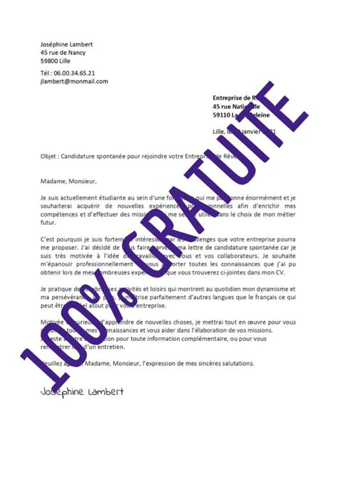 Lettre De Motivation Simple Modèle Gratuit