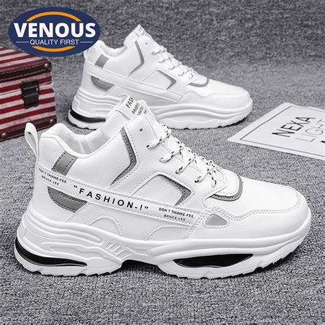 2022 New White Korean Shoes for Men on Sale Medium Cut Shoes Sneakers ...