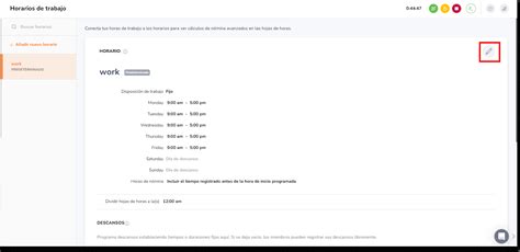 Configurar tarifas de horas extras