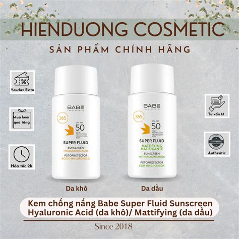 H Ng C Ng Ty Kem Ch Ng N Ng Babe Super Fluid Mattifying Hyaluronic Acid Spf Ml Shopee