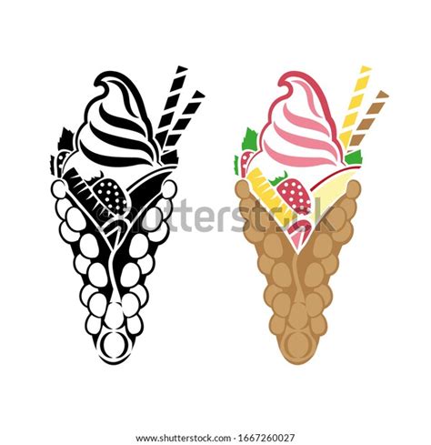 Hong Kong Waffles Ice Cream Stock Vector Royalty Free 1667260027