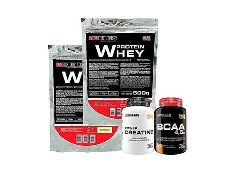 Kit 2x Whey Protein 500g BCAA 100g Tangerina Power Creatina 100g