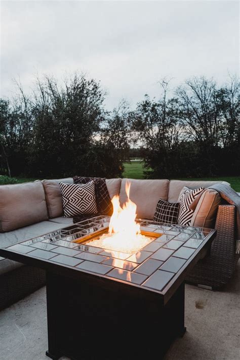 A Beautiful DIY Fire Pit Table | Outdoor fire pit table, Outdoor fire ...