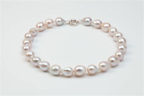 WHITE FIREBALL BAROQUE PEARL NECKLACE 14 16MM Jane Brown Pearls