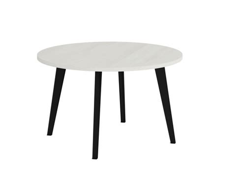 Mesa de comedor redonda fija de 110 cm patas metálicas inclinadas