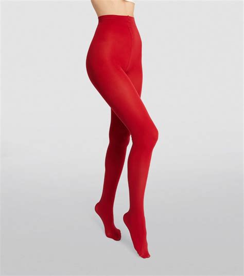 Womens Falke Red Pure Matt 50 Tights Harrods Uk