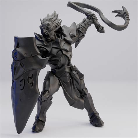 Hot Goblin Drow With Whip Pose A