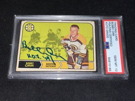 Bobby Orr Signed 1968 69 O Pee Chee Hockey Card PSA HOF Inscribed Auto