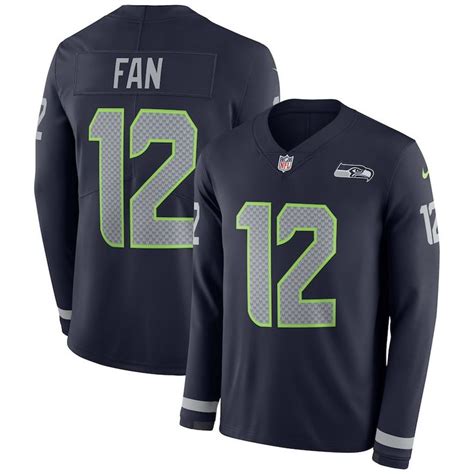 Men S Nike Navy Seattle Seahawks Therma Long Sleeve Player Jersey