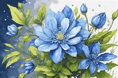 Bluestar Flower Watercolor Graphic By Ariyan Store Creative Fabrica