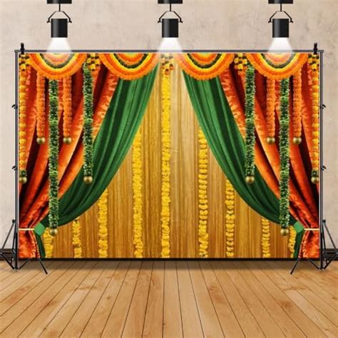 Amazon Leowefowa X Ft Vinyl Indian Pooja Backdrop Decoration For