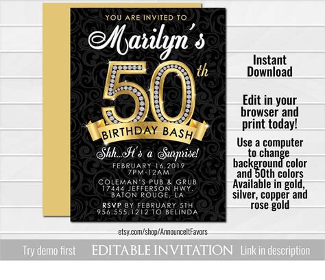 50th Surprise Birthday Invitations Ubicaciondepersonascdmxgobmx