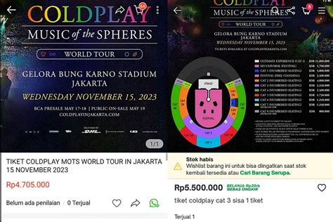 Tiket Konser Coldplay Marak Dijual Di Shopee Dan Tokopedia E Commerce