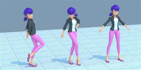 Marinette 3d Model Woman With Hair And Pants 3d Model Rigged Cgtrader