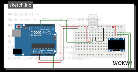 Dht22 Oled Para Aula Wokwi ESP32 STM32 Arduino Simulator