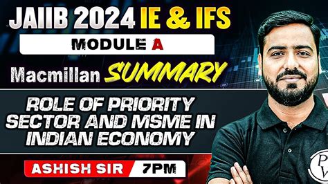 JAIIB IE And IFS 2024 Role Of Priority Sector MSME In Indian