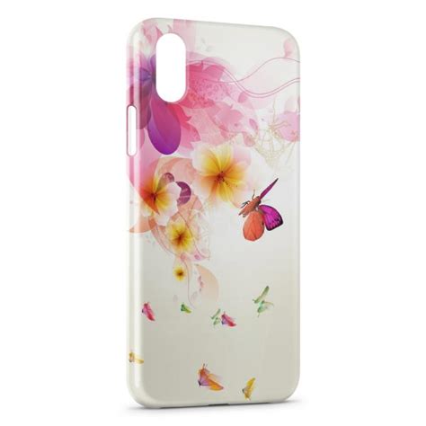 Coque Iphone Xr Colorful Butterflies On Flowers Pixypia