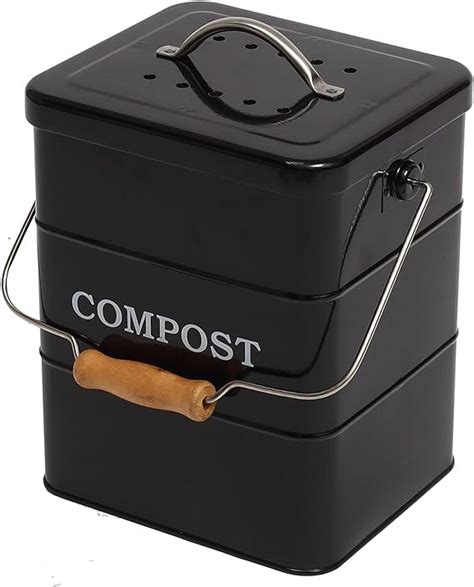 ayacatz Poubelle à Compost en Acier au Carbone pour comptoir de Cuisine