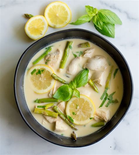 Creamy Lemon Chicken And Asparagus Soup With Basil Wholesomelicious