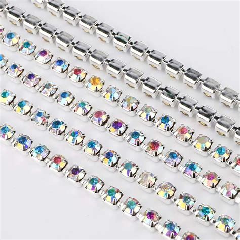 Strass Ketting Lint 1 Meter Steentjes Touw Diamantjes Crystal Naaien