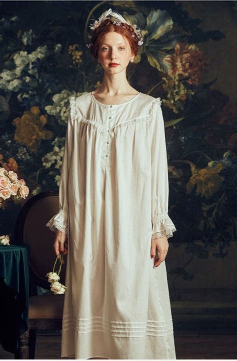 Victorian Nightgown White Cotton Vintage Nightgown Edwardian Etsy