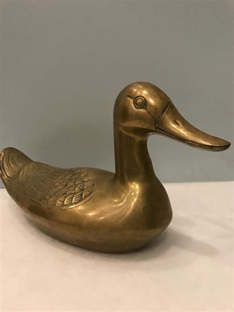 Vintage Brass Duck Etsy